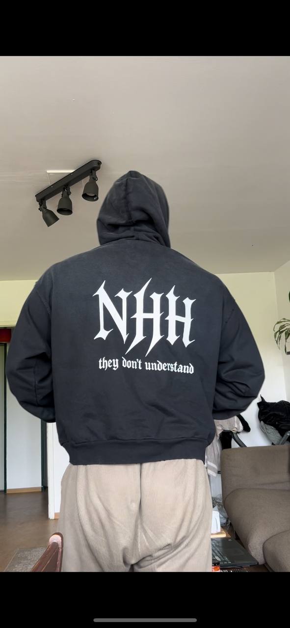NHH HOODIE ( destroyed look , 100%cotton heavy )